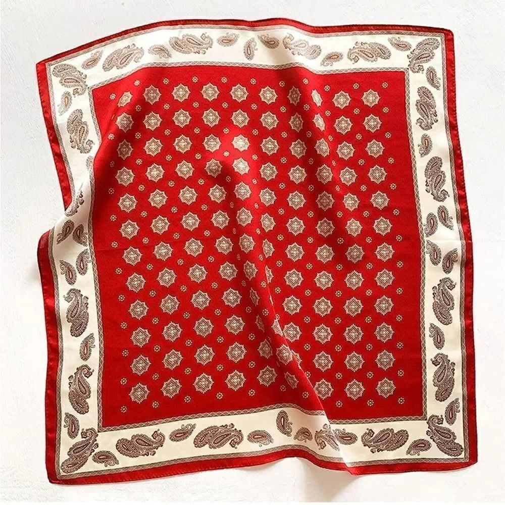 Red Paisley Silk Scarf
